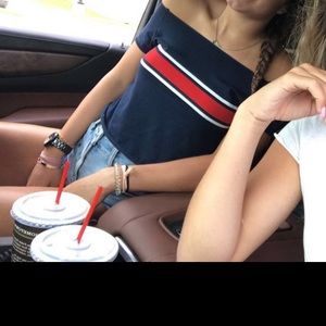 Cropped off the shoulder top